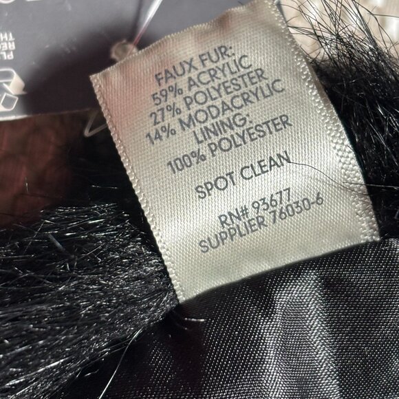 Worthington Faux Fur Wrap Scarf – Black – New With Tags - Picture 5 of 8